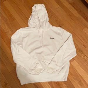 White hoodie ! Never worn .